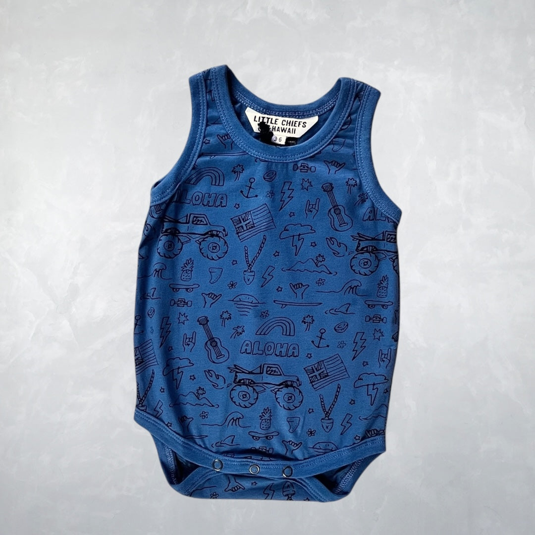 Anchor Onesie - Trouble Coast Blue