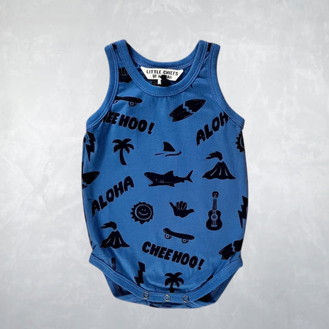 Anchor Onesie - Happy Hawaii Coast Blue