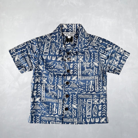 Aloha Shirt - Tapa Shaka Coast Blue