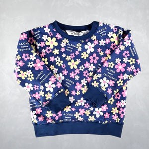 Mauka Pullover  - Friendly Flowers Navy