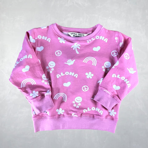 Mauka Pullover  - Heart Hawaii Pink