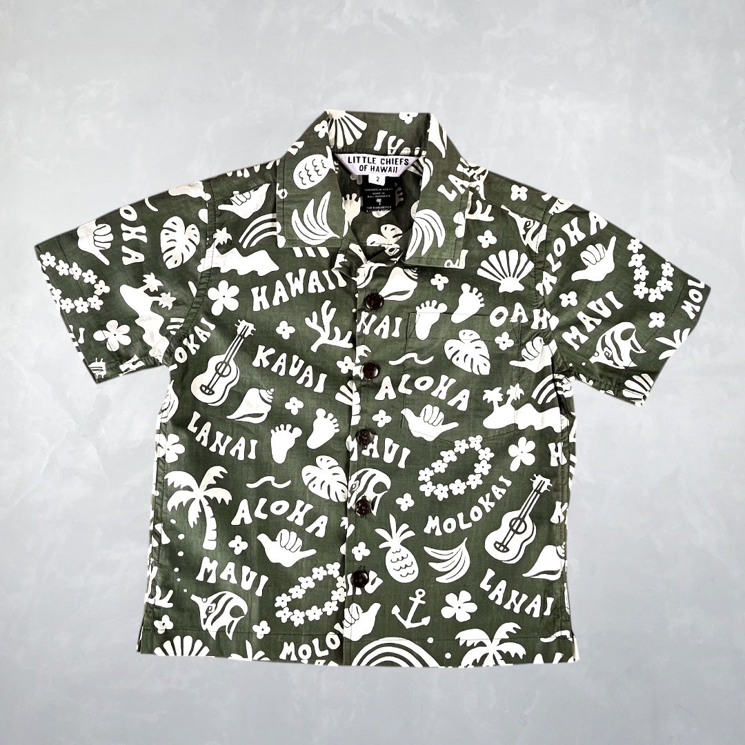 Aloha Shirt - It's Beachy Olive