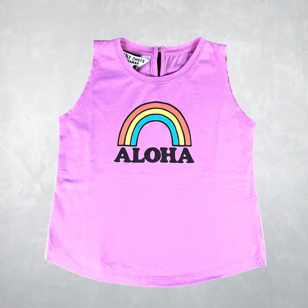 Betty Tank Top - Rainbow Aloha Pink