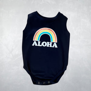 Tuffy Onesie - Rainbow Aloha Black