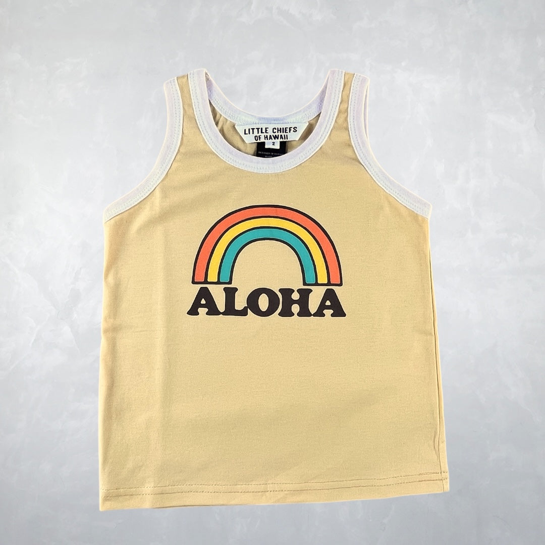 Ringer Tank Top - Rainbow Aloha