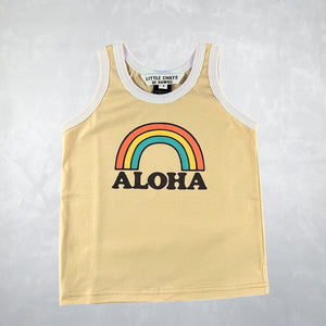 Ringer Tank Top - Rainbow Aloha