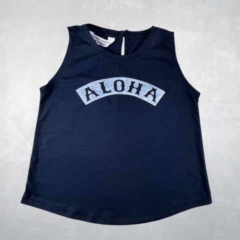 Betty Tank Top - Rocker Aloha Black