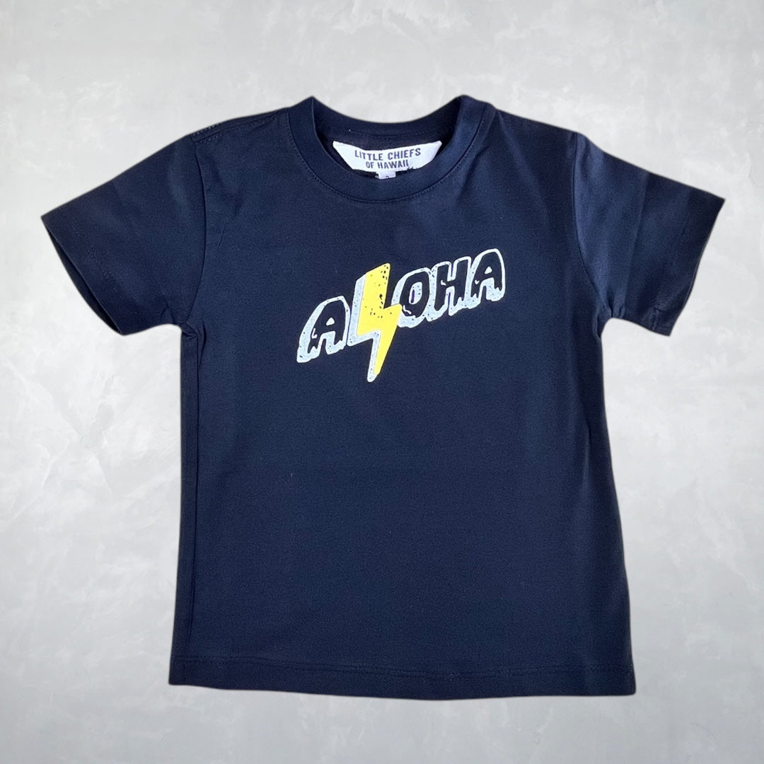 Motif Tee - Bolt Aloha Black