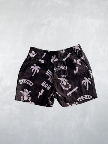 Coconut Shorts - Graffiti Black