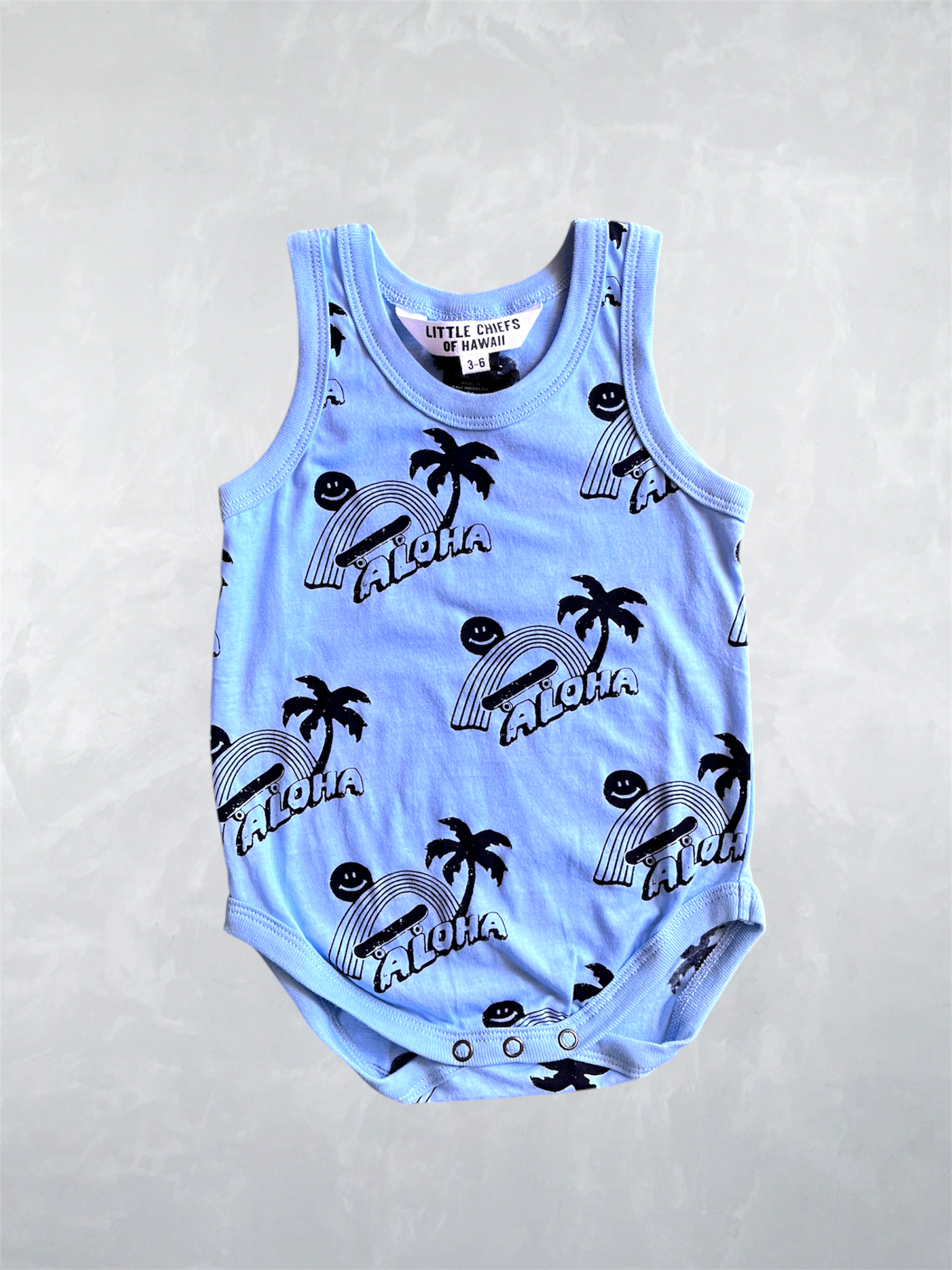 Anchor Onesie - Skatin' Rainbows Light Blue