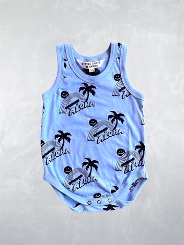 Anchor Onesie - Skatin' Rainbows Light Blue