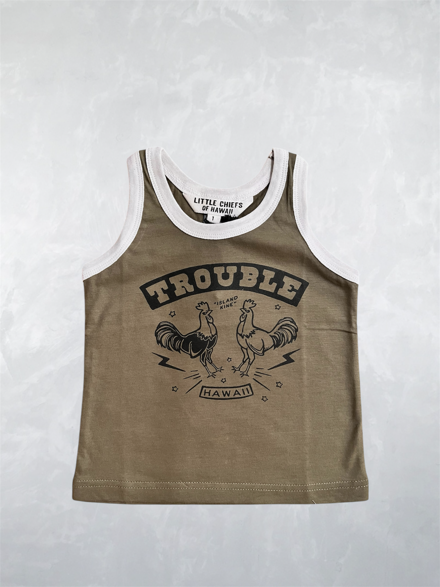 Ringer Tank Top - Trouble Jungle  & White