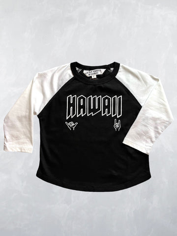 Raglan T-shirt - Metal Hawaii Black & White