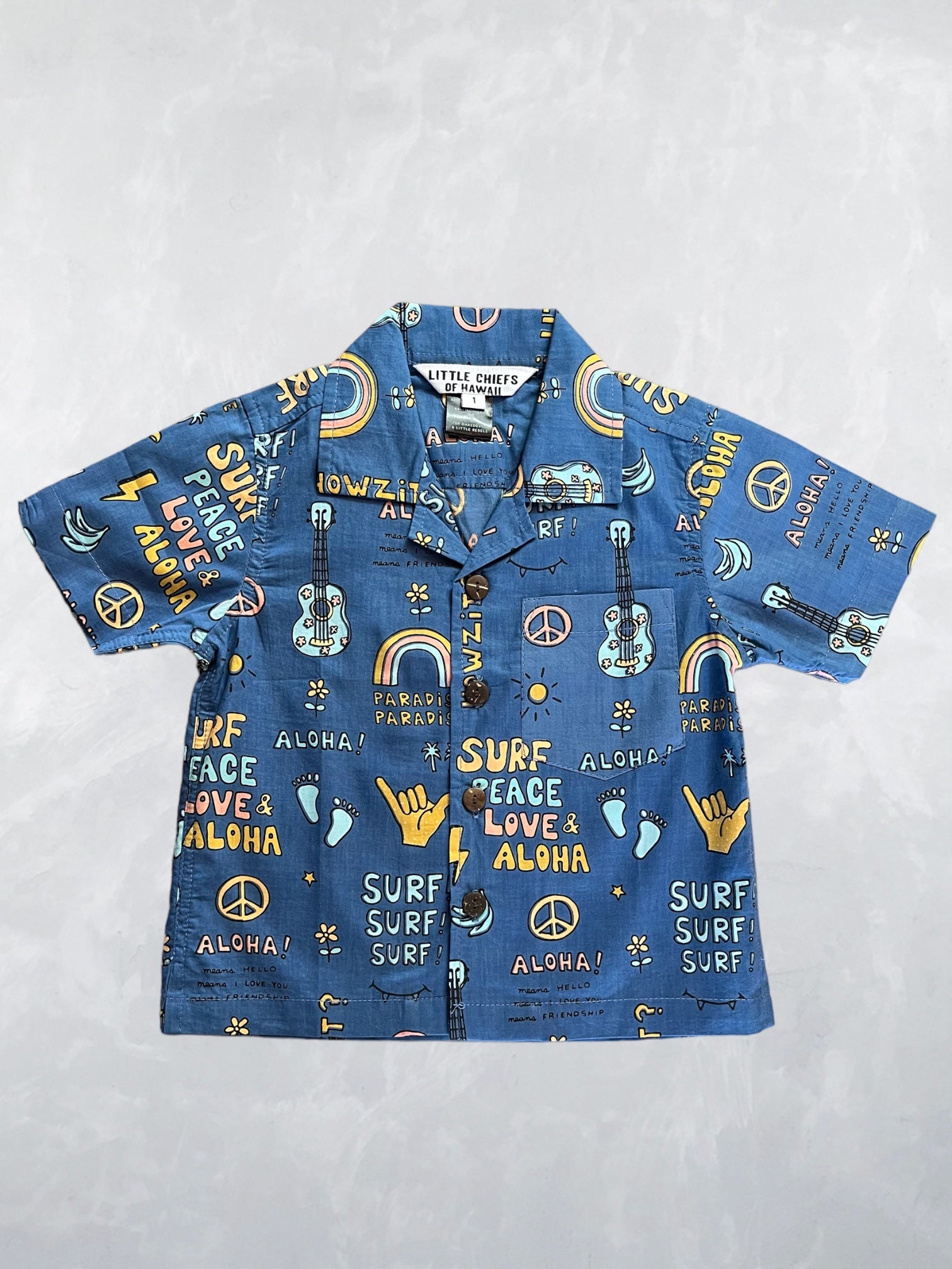 Aloha Shirt - Peace Blue