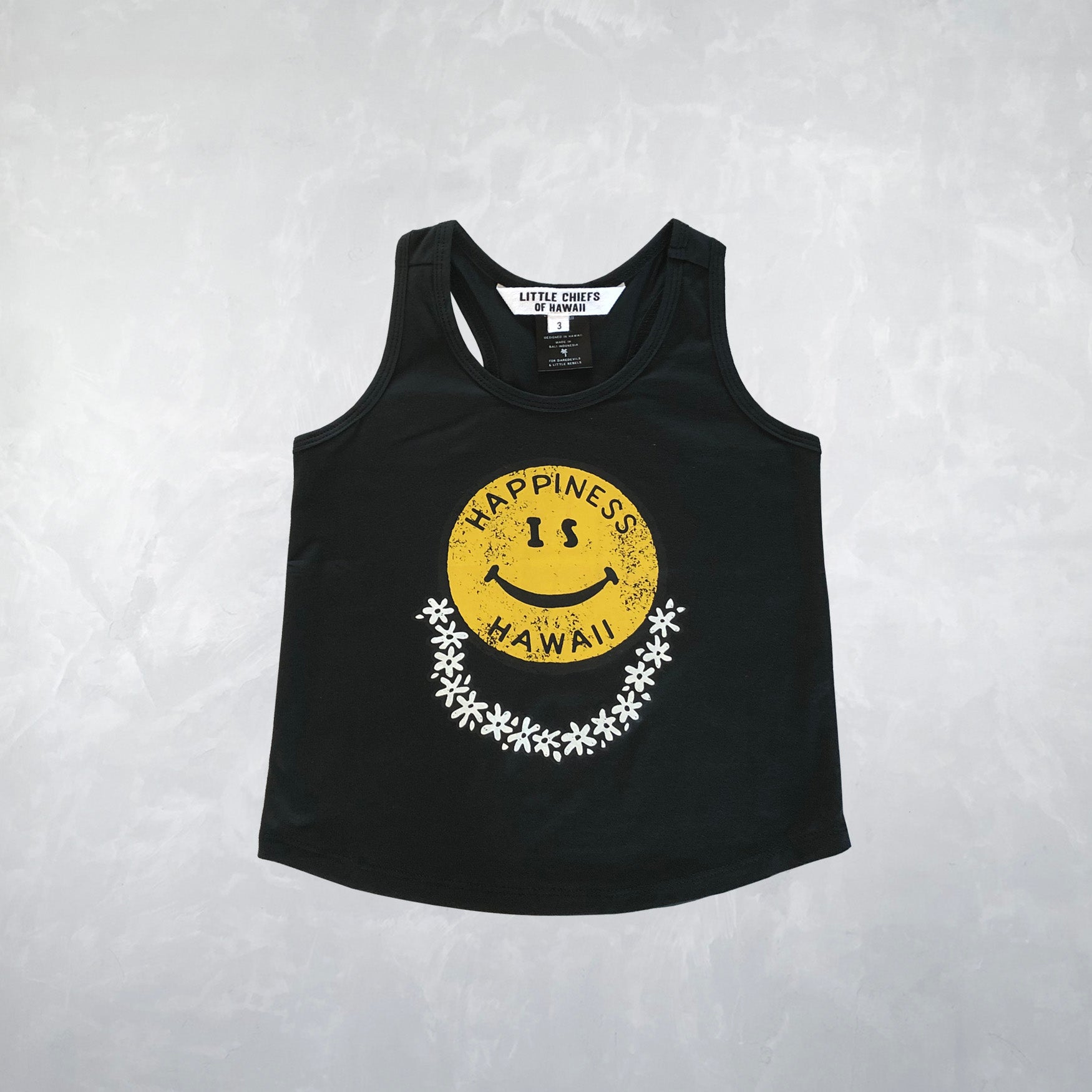Little MissChief Tank Top - Happy Face with Lei